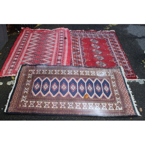 155 - THREE EASTERN RUGS 
125 X 79CM