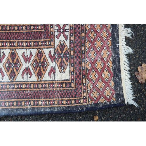 155 - THREE EASTERN RUGS 
125 X 79CM