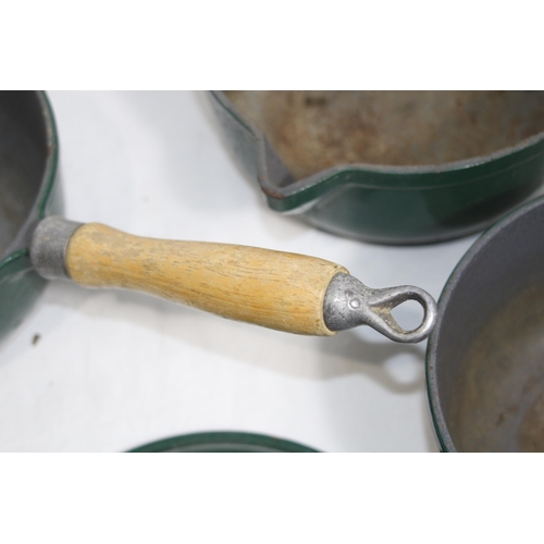 316 - QUANTITY OF GREEN LE CRESUET STYLE PANS x4