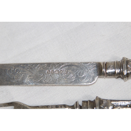 899 - SILVER KNIFE AND FORK SET SHEFFIELD 1861, 53.4 GRAMS