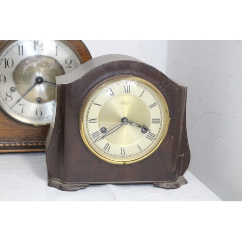 323 - FOUR VINTAGE CLOCKS 
28 X 24 X 12CM