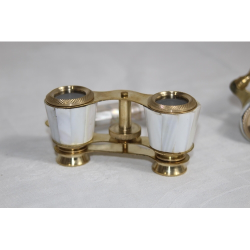 379 - TWO PAIRS OF MOTHER OF PEARL OPERA GLASSES