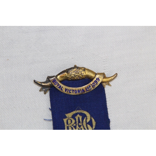567 - SILVER & ENAMEL MASONIC BUFFALO MEDAL/JEWEL, BIRMINGHAM 1920, 1925-26 INSCRIPTION, 32 GRAMS INC RIBB... 