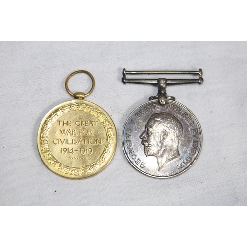 584 - PAIR OF UNWORN WW1 MEDALS WITH RARE ORIGINAL ISSUING BOX, TO 86570 PTE. G.W.H. JONES, ROYAL WELSH FU... 