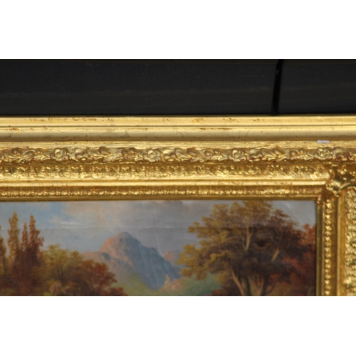 88 - ANTIQUE CONTINENTAL SCHOOL RURAL SCENE OIL PAINTING ON CANVAS, IN AN ORNATELY GILT WOOD FRAME
45 X 3... 