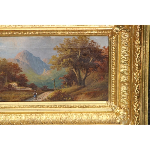 88 - ANTIQUE CONTINENTAL SCHOOL RURAL SCENE OIL PAINTING ON CANVAS, IN AN ORNATELY GILT WOOD FRAME
45 X 3... 