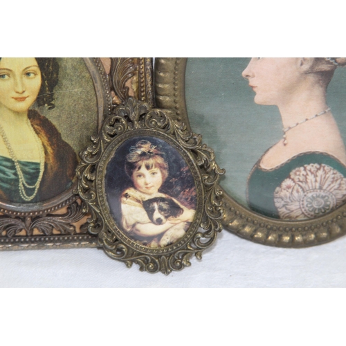 91 - SELECTION OF MINIATURE PORTRAIT PICTURES x4