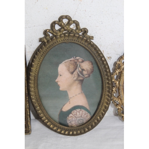 91 - SELECTION OF MINIATURE PORTRAIT PICTURES x4