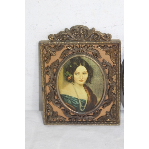 91 - SELECTION OF MINIATURE PORTRAIT PICTURES x4