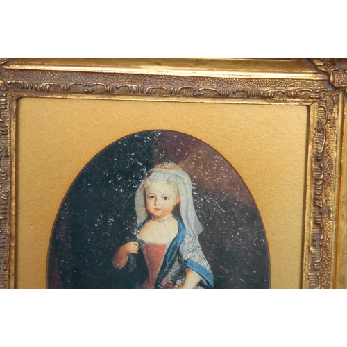 92 - ORNATELY FRAMED PORTRAIT OF A GIRL HOLDING FLOWERS
36 X 31CM