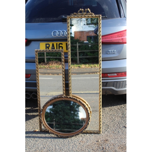 95 - SELECTION OF GILT FRAMED MIRRORS x3
133 X 34CM