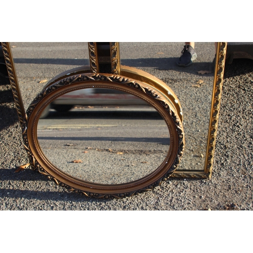 95 - SELECTION OF GILT FRAMED MIRRORS x3
133 X 34CM