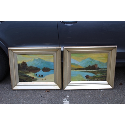 118 - PAIR OF ANTIQUE FRAMED CANVAS'S