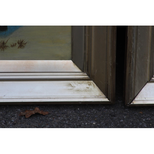 118 - PAIR OF ANTIQUE FRAMED CANVAS'S