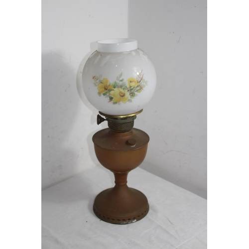148 - VINTAGE OIL LAMP AND SHADE 
48CM