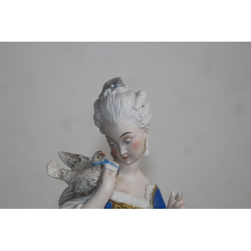 222 - ANTIQUE BISQUE FIGURINE SIGNED AM - A/F
37CM