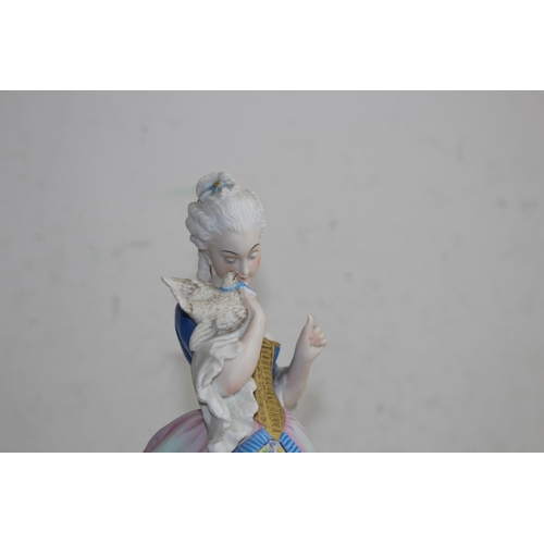 222 - ANTIQUE BISQUE FIGURINE SIGNED AM - A/F
37CM