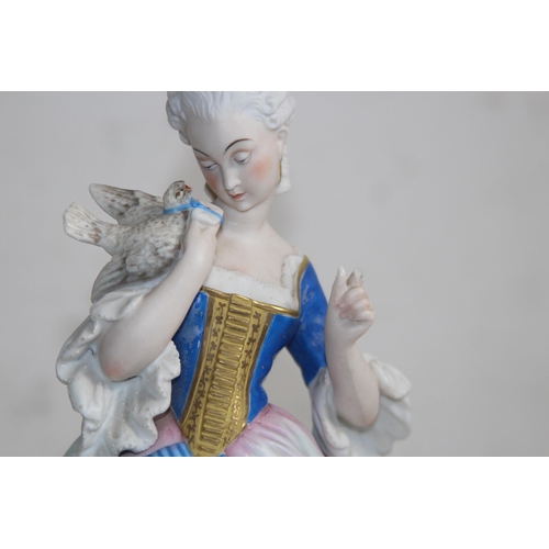 222 - ANTIQUE BISQUE FIGURINE SIGNED AM - A/F
37CM