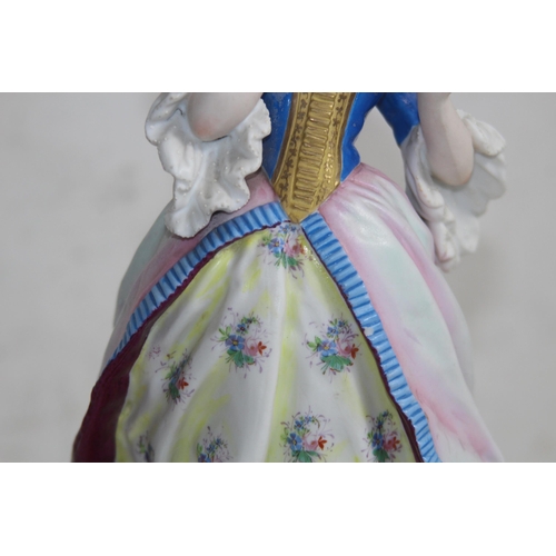 222 - ANTIQUE BISQUE FIGURINE SIGNED AM - A/F
37CM