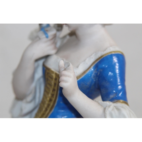 222 - ANTIQUE BISQUE FIGURINE SIGNED AM - A/F
37CM