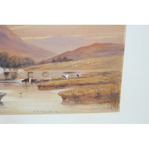 102 - W H MULLER HEWITT 1848 - 1921 UNFRAMED WATERCOLOUR
39 X 23CM