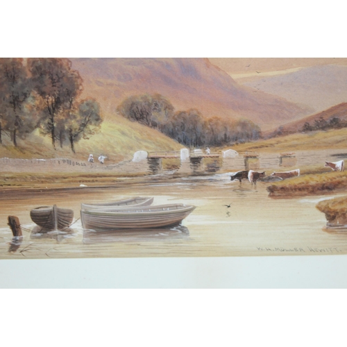 102 - W H MULLER HEWITT 1848 - 1921 UNFRAMED WATERCOLOUR
39 X 23CM