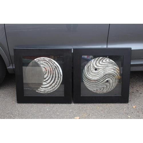 104 - PAIR OF MODERN ART WORKS 
60 X 60CM