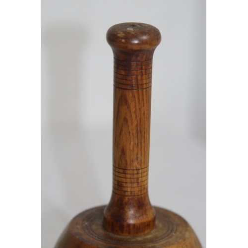 730 - VINTAGE WOODEN INKWELL AND STONE MASONS MALLET