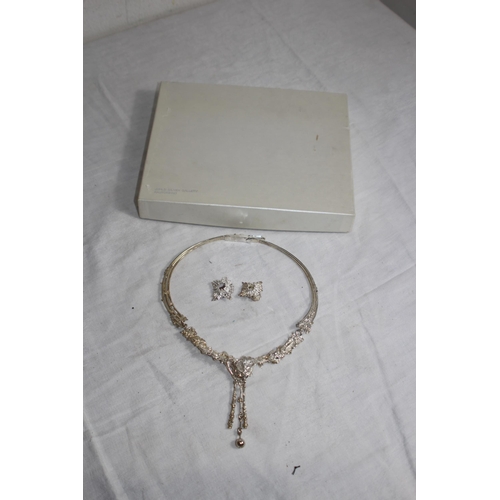 850 - JUHLS SWEDISH HAND MADE SILVER NECKLACE AND EARRINGS