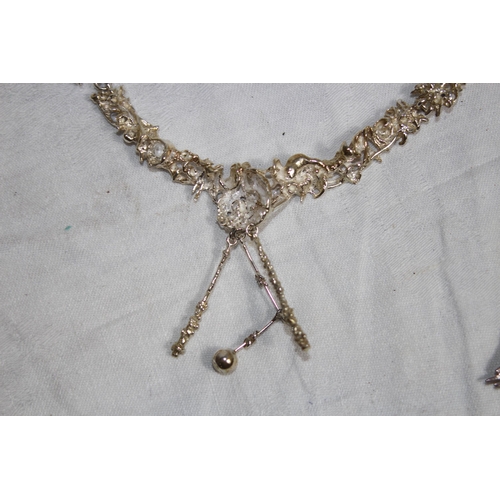 850 - JUHLS SWEDISH HAND MADE SILVER NECKLACE AND EARRINGS