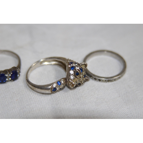 855 - QUANTITY OF SILVER RINGS - 66G