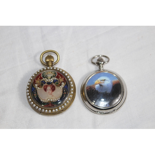 856 - TWO NOVELTY FOB WATCHES