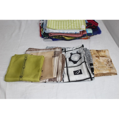 341 - QUANTITY OF SILK SCRAVES ETC