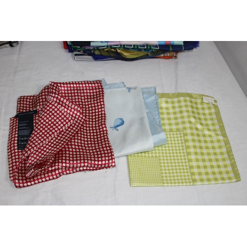 341 - QUANTITY OF SILK SCRAVES ETC