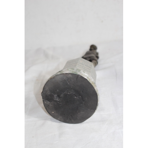 392 - BRONZE FIGURE RIDING CROP ON MARBLE BASE - BASE A/F
43CM