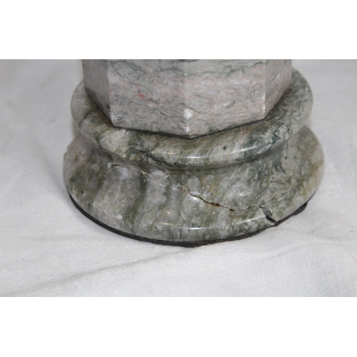 392 - BRONZE FIGURE RIDING CROP ON MARBLE BASE - BASE A/F
43CM