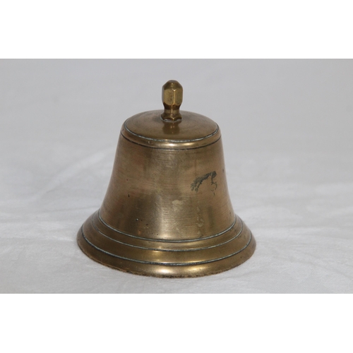 736 - SMALL BRONZE BELL AND A TEMPLE BELL