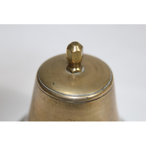 736 - SMALL BRONZE BELL AND A TEMPLE BELL