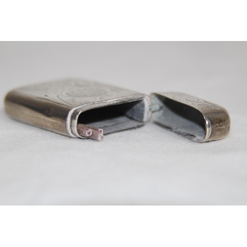 903 - HALLMARKED SILVER VESTER CASE - 29.5G - BIRMINGHAM 1897 - JOHN MILLWARD BANKS