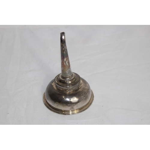 906 - HALLMARKED SILVER FUNNEL - 86.5G - LONDON MARKS RUBBED - JAMES STAMP AND JOHN BAKER