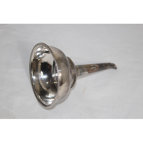 906 - HALLMARKED SILVER FUNNEL - 86.5G - LONDON MARKS RUBBED - JAMES STAMP AND JOHN BAKER