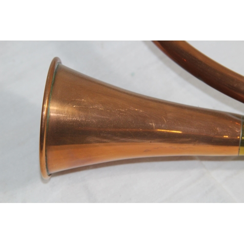 395 - FRENCH HUNTING HORN, BUGLE AND ONE OTHER