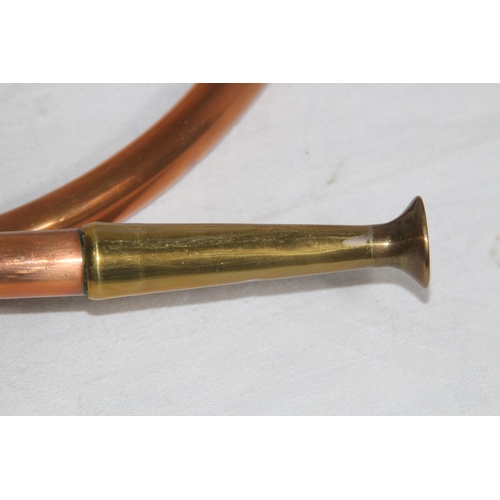 395 - FRENCH HUNTING HORN, BUGLE AND ONE OTHER