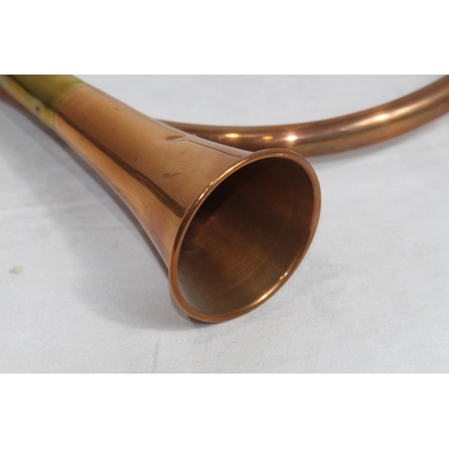 395 - FRENCH HUNTING HORN, BUGLE AND ONE OTHER
