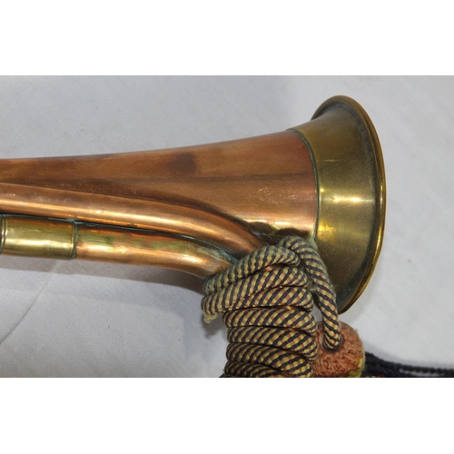 395 - FRENCH HUNTING HORN, BUGLE AND ONE OTHER