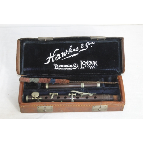 397 - ANTIQUE HAWKS AND SON FLUTE IN BOX
31cm