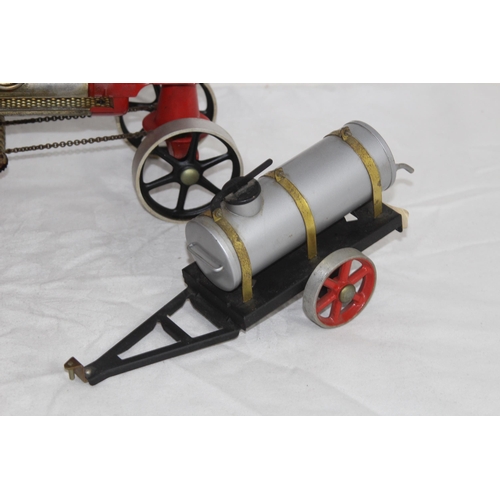 500 - VINTAGE MAMOD ENGINE, WOOD TRAILER AND OIL TANK