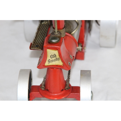 500 - VINTAGE MAMOD ENGINE, WOOD TRAILER AND OIL TANK