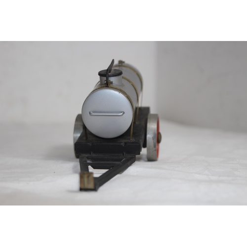 500 - VINTAGE MAMOD ENGINE, WOOD TRAILER AND OIL TANK