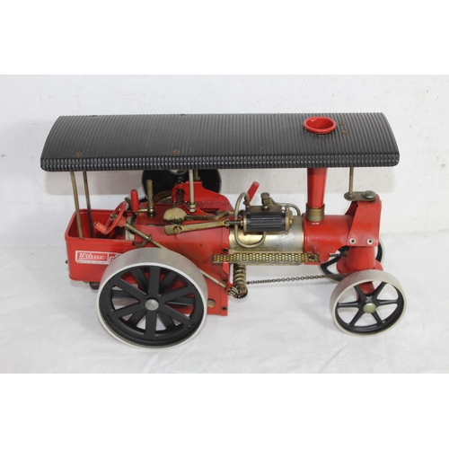 500 - VINTAGE MAMOD ENGINE, WOOD TRAILER AND OIL TANK